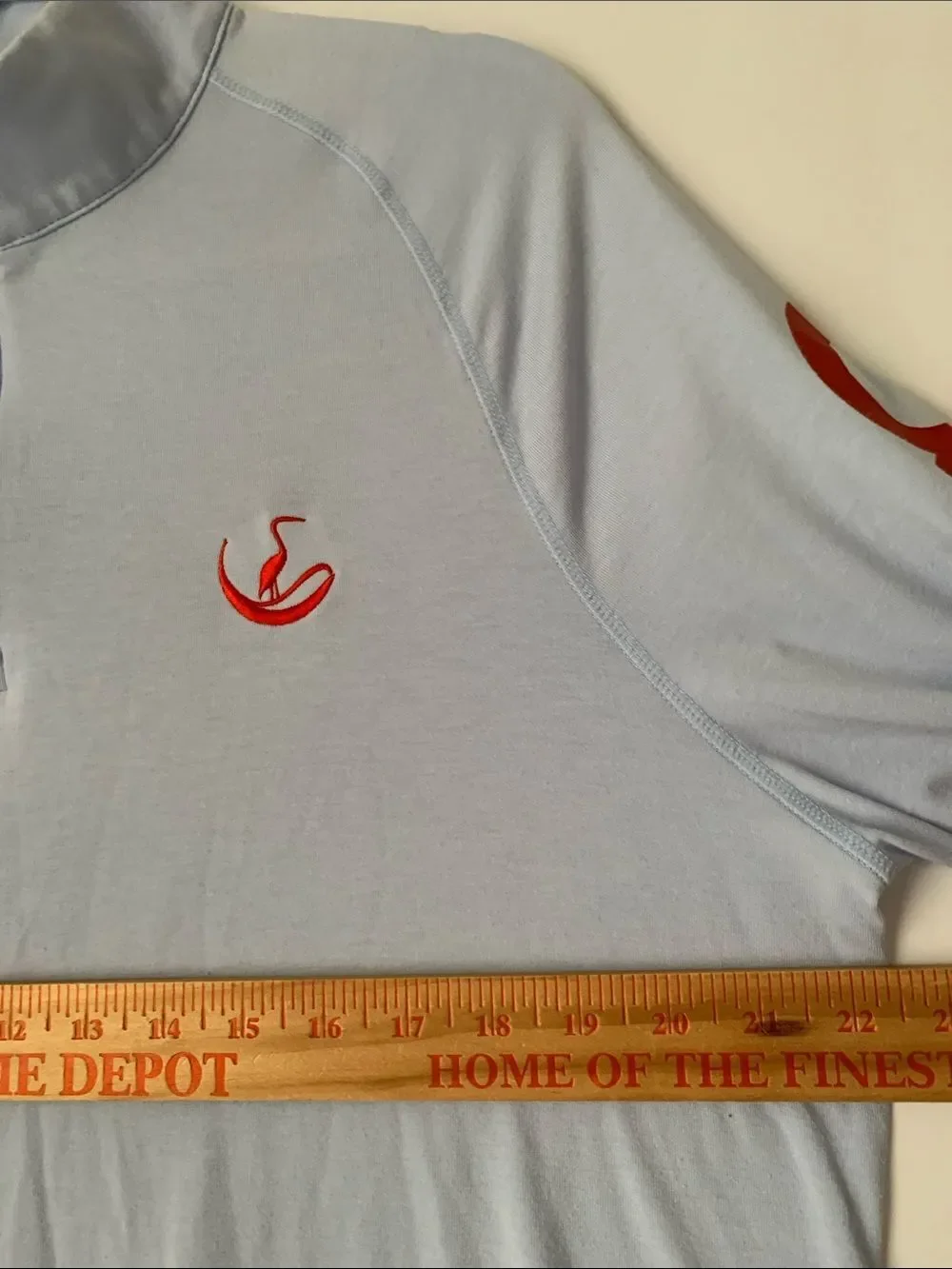 G/FORE Light Blue Long-Sleeve Men's Golf Spell Out Quarter Zip Pullover Size L